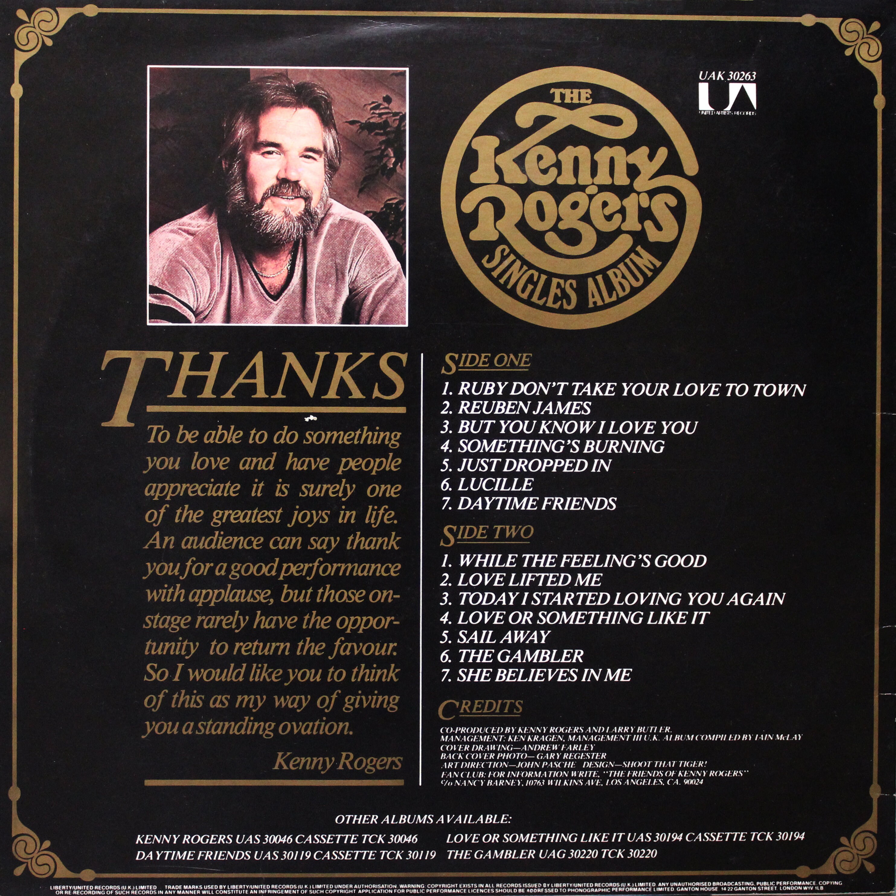 Kenny Rogers レコード3枚セットとパンフレット The Kenny Rogers Singles Album, Vinyl LP (1978) - Etsy