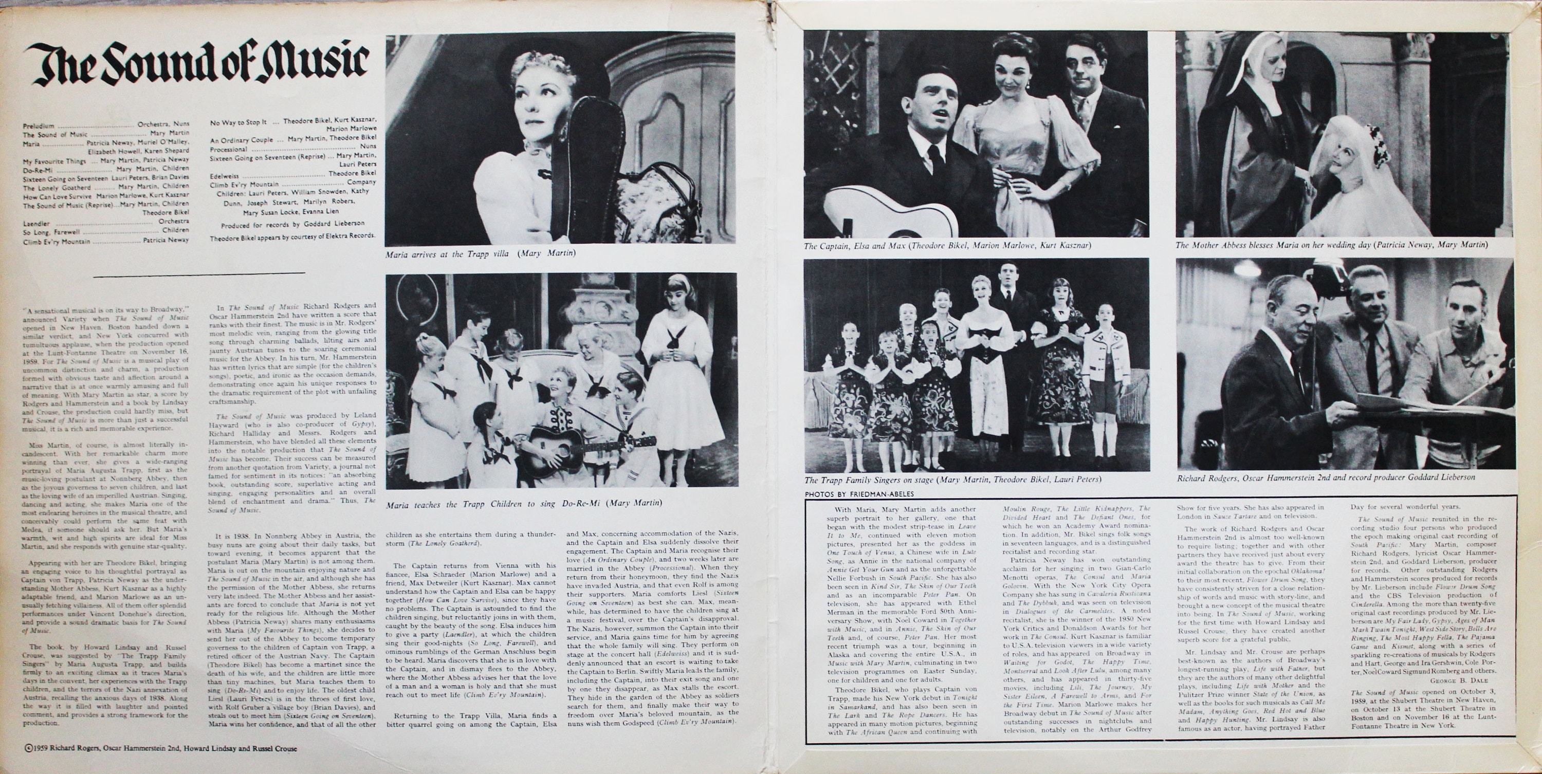 The Sound of Music, Original Broadway Cast/starring Mary Martin ...