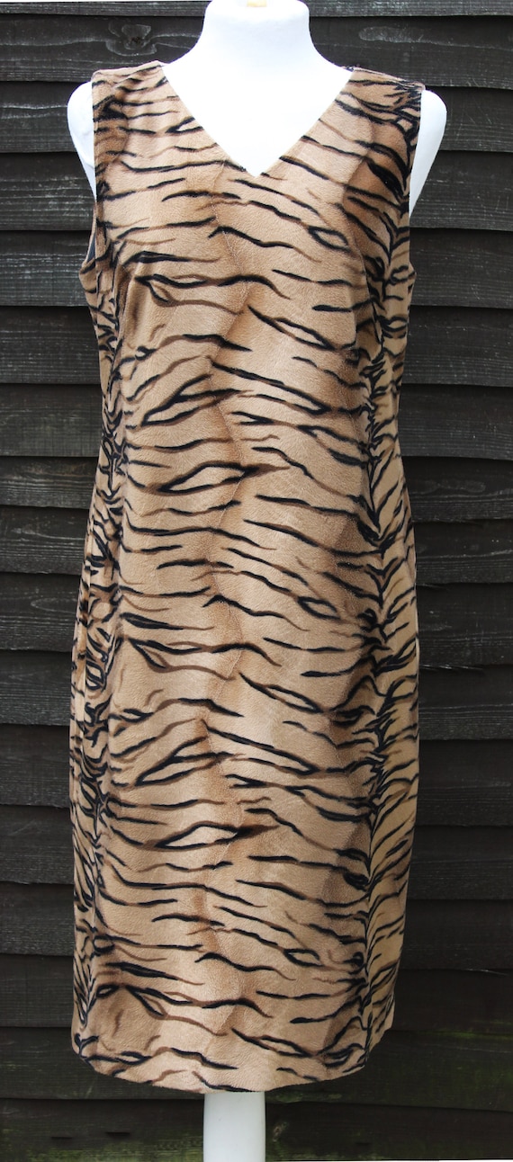 Gorgeous Vintage Harve Benard Tiger Print Dress, Size 10 UK (8 US)