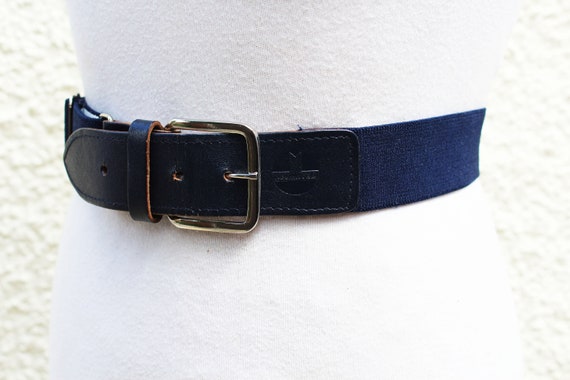 Vintage 70s Stylish Blue Elasticated Belt - image 2