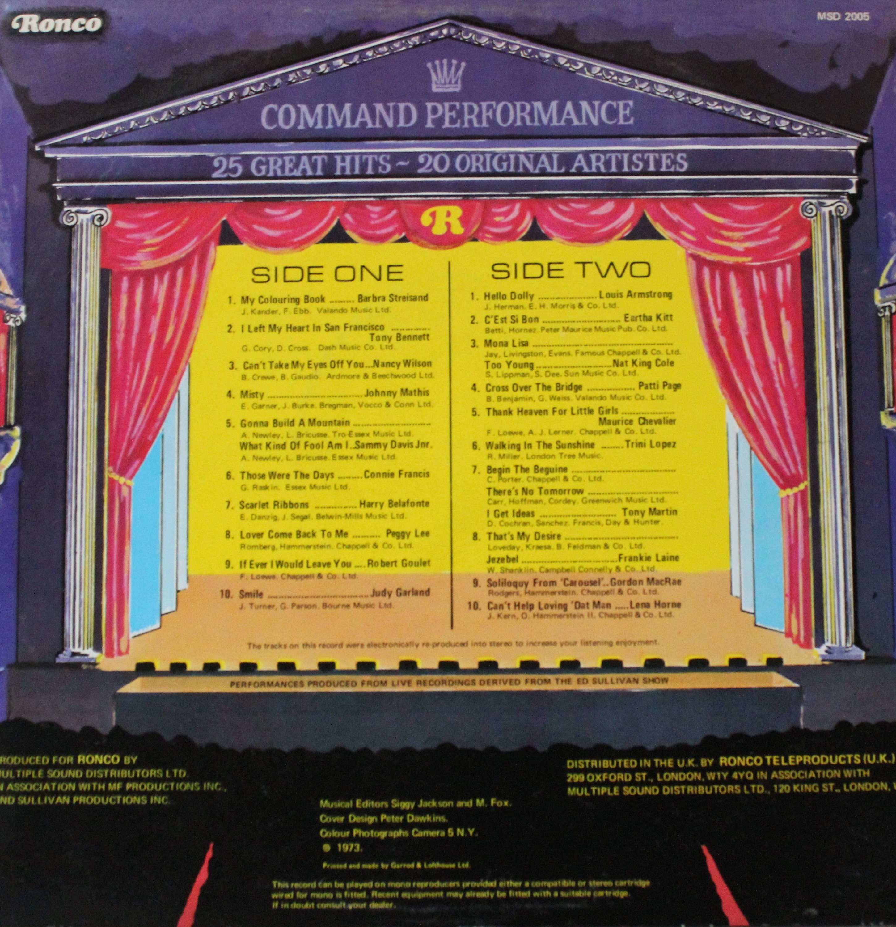 Command Performance (various Artists), 25 Greatest Hits, Vinyl LP