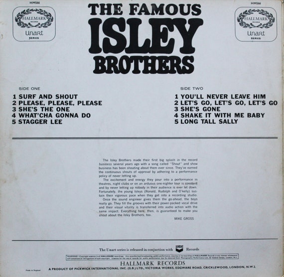 The Famous Isley Brothers, Vinyl LP (1963) - Etsy