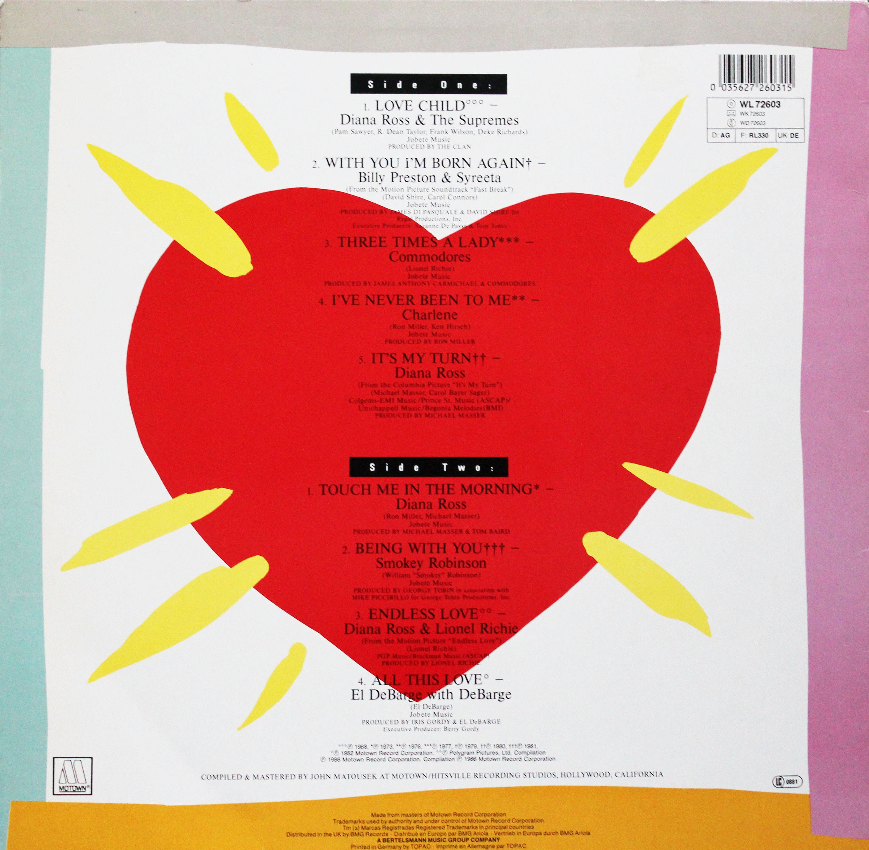 Three Times A Lady: Great Motown Love Songs, Compilation Vinyl LP