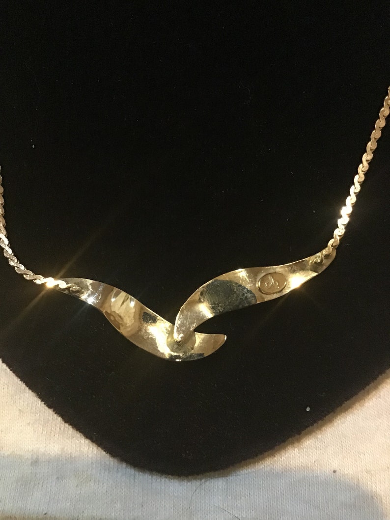 Retro Vintage Jewelry New Old Stock Vintage Caroline Classics 1970/'s Winged Necklace and Earring Clip-on Set