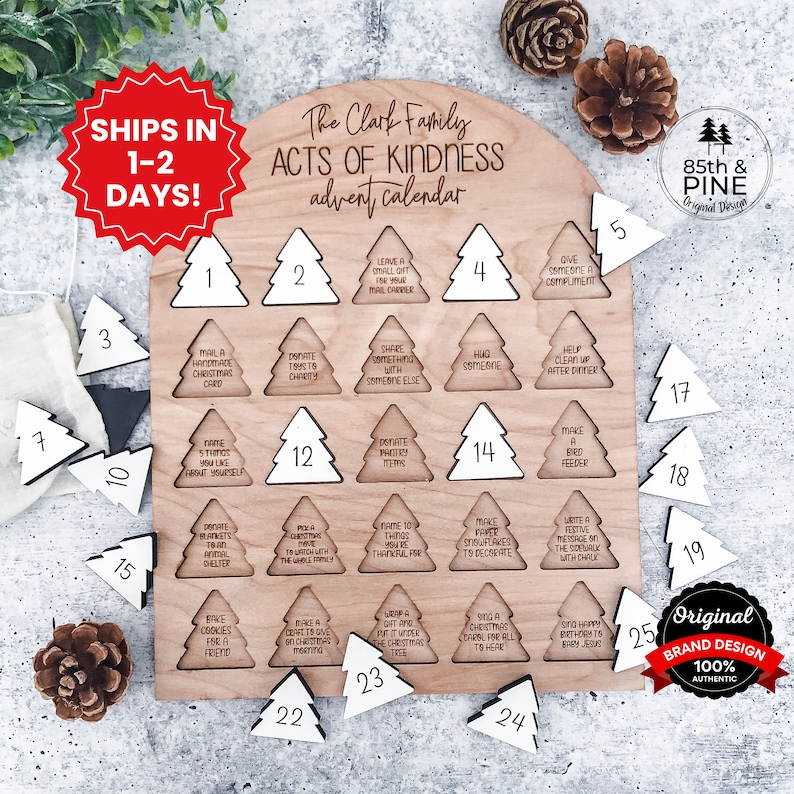 Acts of Kindness Advent Calendar Countdown Calendar Kids Activity Calendar Kids Advent Calendar Christmas Activities for Kids image 2