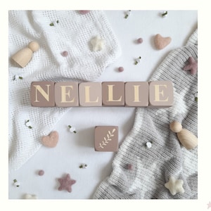 Baby Name Blocks, Nursery Decor, Personalised Baby Gift, Baby Girl, Wooden Letter Blocks, Nursery Shelves, Dusty Pink, Nursery Shelfie