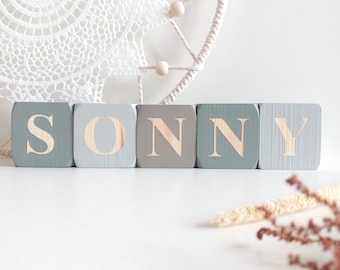 Baby Name Blocks, Nursery Decor, Personalised Baby Gift, Wooden Letter Blocks, Nursery Shelves, Shelfie, Neutral Decor