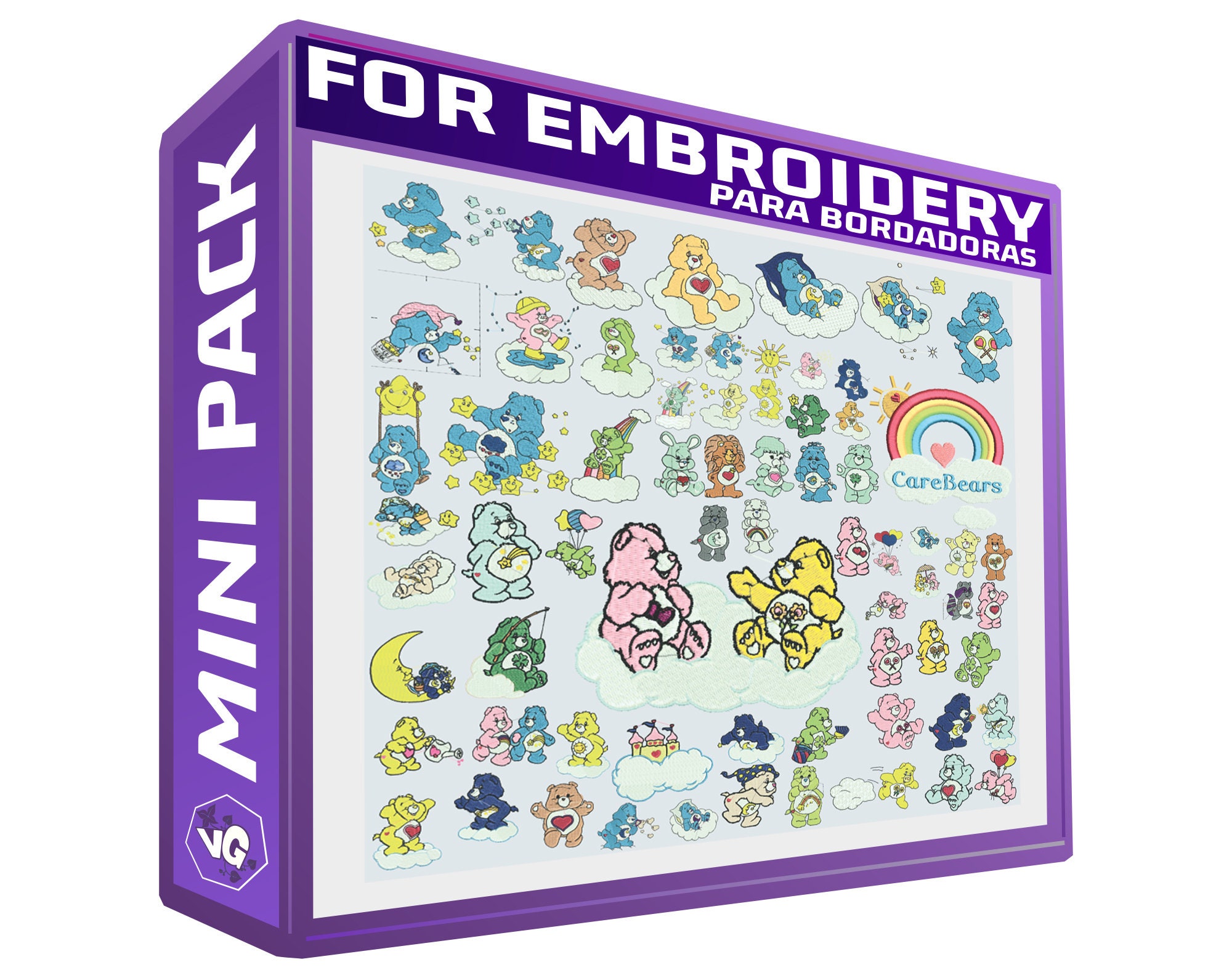 Care Bears kit of 75 Embroidery Designs Sewing Brother with Etsy