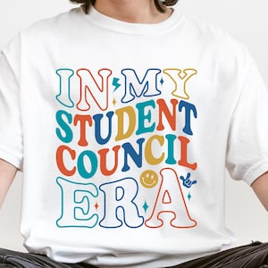 Camiseta SVG de la época del consejo estudiantil, plantilla SVG personalizada para el consejo estudiantil escolar, SVG del gobierno estudiantil, camiseta SVG del consejo estudiantil genial