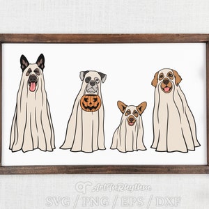 Ghost Dogs Svg, Retro Halloween Ghost Dog Svg, Ghost Dog Retro Spooky Season Svg, Halloween Svg, Ghost Dog Halloween Svg, Dog Halloween Svg