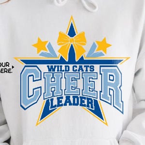 Cheerleader Team Name Shirt svg, Cheerleader Name Shirt svg, Cheerleader Team Stern Bogen svg, Cheer Team svg, Cheerleader Übungs Shirt svg