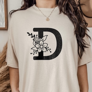 Letra d SVG, letra d floral, alfabeto SVG, letra SVG, monograma de letra, letra floral, fuente SVG, letras florales SVG, alfabeto floral SVG