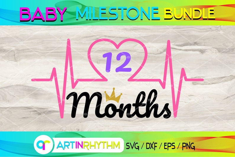 Download Baby milestone svg 1 to 12 months svg svg onesie baby | Etsy