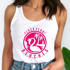Flamingo Summer Beach svg, Flock yeah spiagge, maglietta estiva SVG, maglietta da spiaggia svg, fenicottero in spiaggia, maglietta estiva Flamingo SVG per cricut