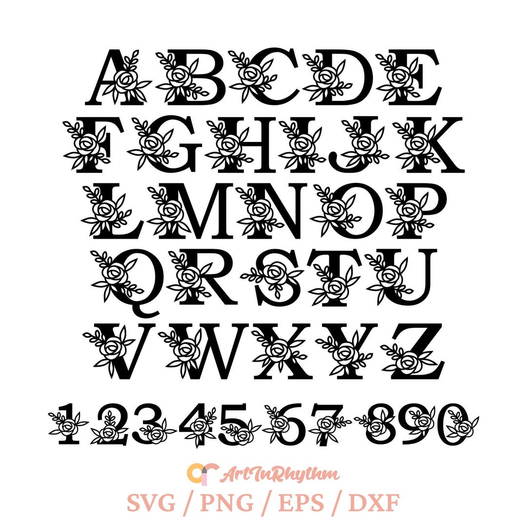 Floral Alphabet Letters Svg Bundle, Flower Alphabet Letters Svg Bundle ...