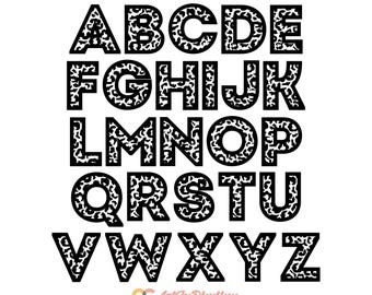 Estampado de leopardo, paquete de svg del alfabeto de leopardo, paquete de svg de letras de leopardo, svg de letras con estampado animal, svg de letras del alfabeto, fuente de leopardo