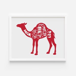 Tabella di taglio della carne del macellaio di cammello in formato svg, tagliere per salumi, tagliere, tagliere, strofinaccio da cucina, file svg inciso al laser, Glow forge svg