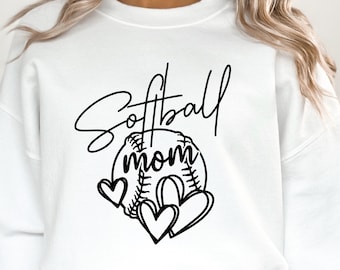 Mamá de softbol SVG, Mamá de softbol SVG, Mamá de softbol Día de juego Camiseta, Mamá de softbol Logo Camiseta, Mamá de softbol Sublimación PNG, Mamá de softbol