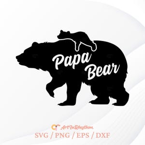 Papa ours Svg, papa ours avec un ourson Svg, papa Svg, ours Svg, fête des pères, papa chemise Svg, papa Svg, père Svg, famille ours Svg