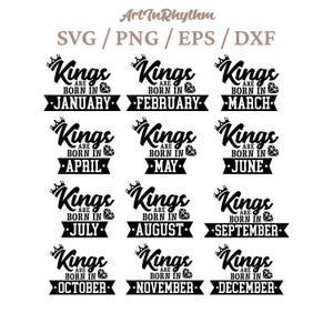 Aniversário svg, Aniversário camisa svg, Reis nascem svg, Rei camisa svg, Presente de aniversário svg, Celebrante de aniversário svg, Marido aniversário svg