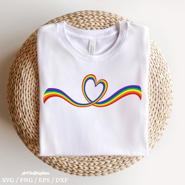Rainbow Heart Svg, LGBTQ Rainbow Svg, Pride Svg, LGBTQ Svg, Gay Pride Svg, Gay Svg, Rainbow Flag Svg, Gay Pride Symbol, Pride Month Svg