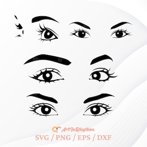 Yeux Svg, Yeux de femme Svg, Cils Svg, Maquillage Svg, Sourcils Svg, Svg beaux yeux, Cils Svg fille, Cils Svg, Svg visage de femme