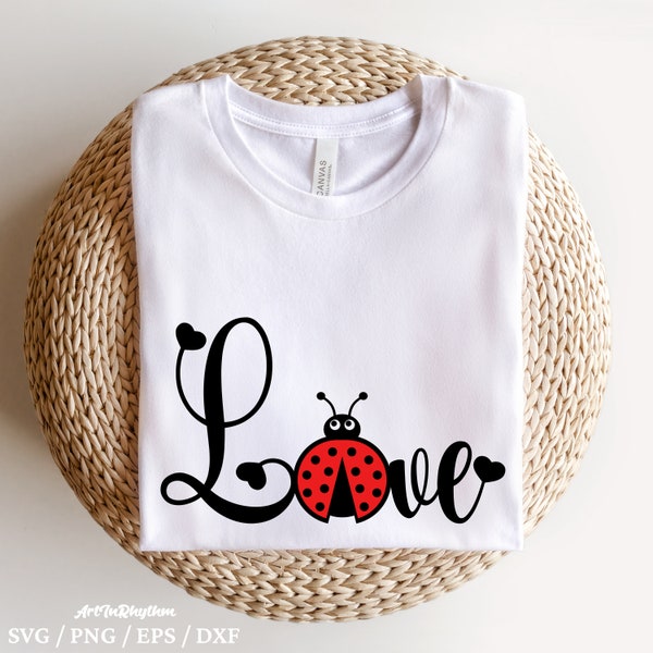 Love Bug Svg, Love Svg, Ladybug Svg, Valentines Svg, Ladybug Svg File, Love Bug Svg File, Ladybug Clipart, Ladybug Love Svg, Valentine Svg
