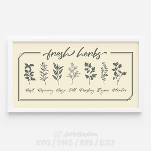 Fines herbes Svg, Svg herbes de cuisine, cuisine de maman, Svg impression d'herbes, Svg d'herbes fraîches, Svg de jardinage, Svg de cuisine, Svg de signe d'herbes, Svg de décoration de cuisine
