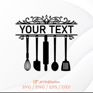 Kitchen Svg, Kitchen Split Frame Monogram Svg, Kitchen Split Monogram Svg, Kitchen Utensils Svg, Kitchen Svg File, Cooking Svg, Baking Svg
