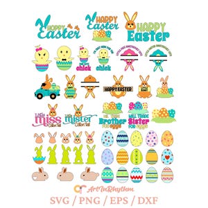 Happy Easter Day SVG bundle, Easter bunny svg bundle, Easter eggs svg bundle, Easter funny shirt svg, Easter kids shirt, Easter decoration