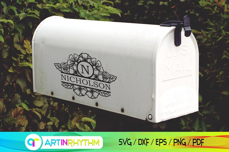Floral Mailbox Decal Svg Mailbox Name Sign Mailbox Sticker Etsy
