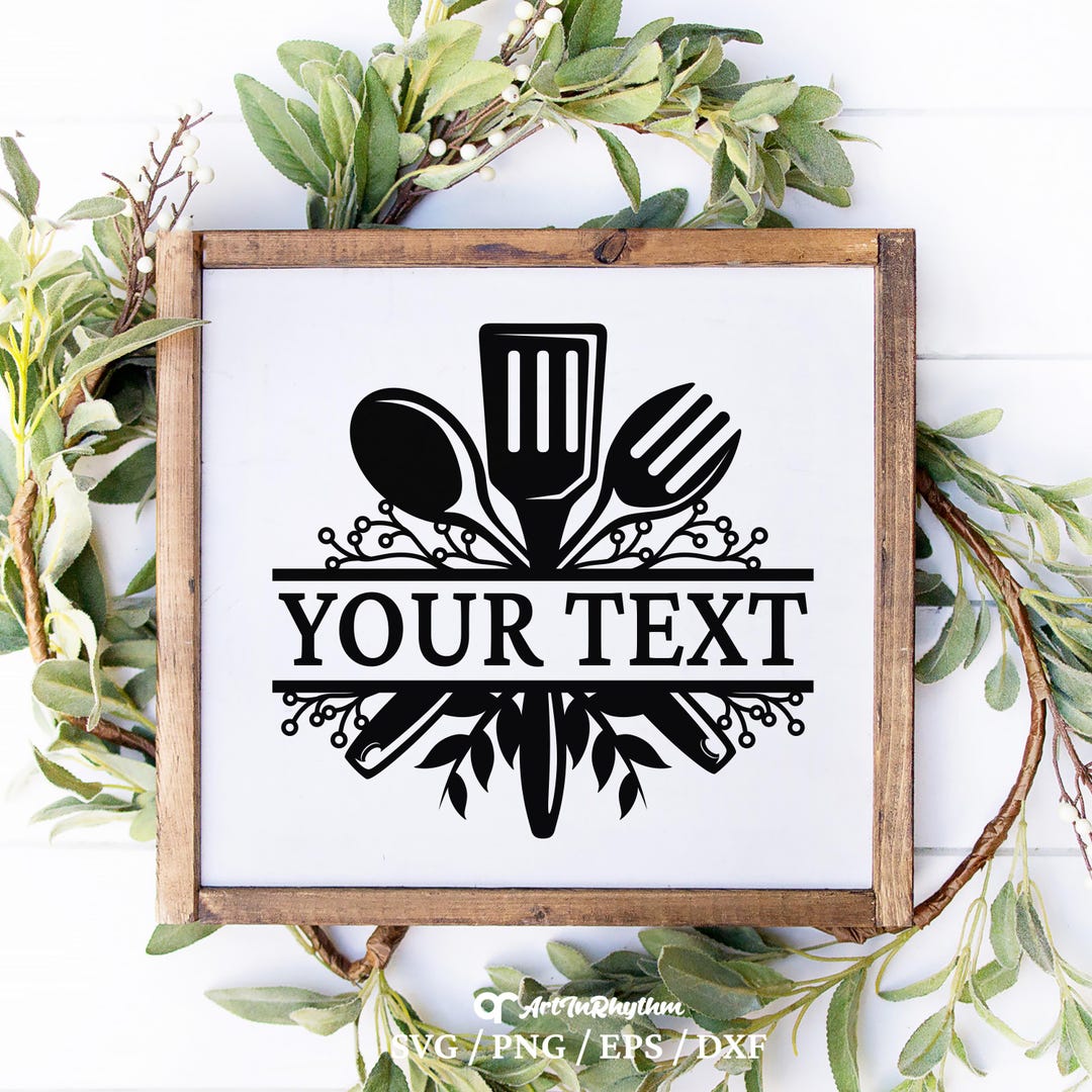 Kitchen Svg, Kitchen Split Monogram Svg, Kitchen Monogram Svg ...