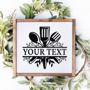 Kitchen Svg, Kitchen Split Monogram Svg, Kitchen Monogram Svg, Charcuterie Board Svg, Chopping Board Svg, Cutting Board Svg, Monogram Svg