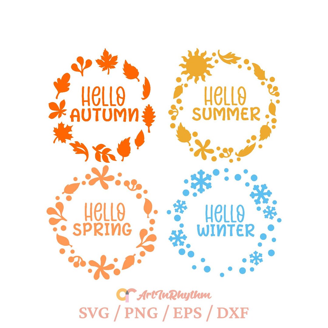 4 Season SVG Bundle, Four Season Svg Bundle, 4 Season Round Design ...