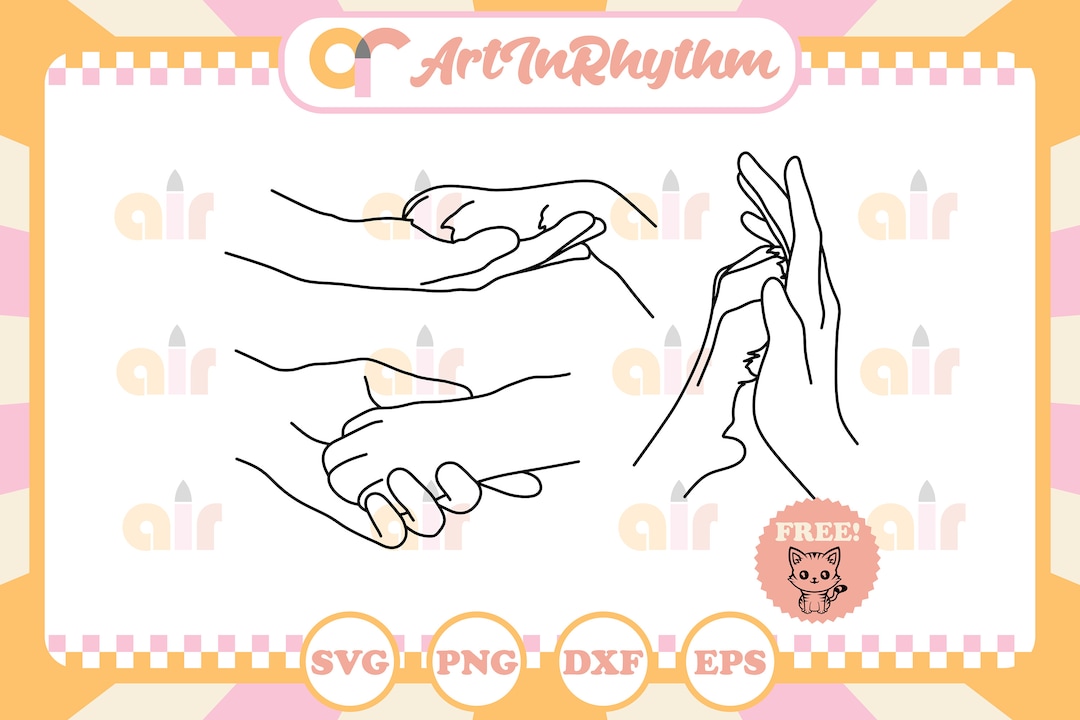 Human Hand and Dog Paw Svg, Paw Svg, Paw and Hand Svg, Dog Svg, Dog ...