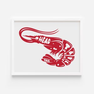 Shrimp Butcher meat cut chart svg, Charcuterie Board, Chopping Board, Cutting Board, Kitchen Towel, Laser Engraved svg File, Glow forge svg