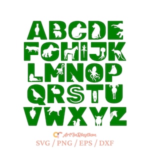 Animals svg bundle, Animals svg, Animals alphabet svg bundle, Animal letters A-Z svg, Animals font svg, Animals svg bundle, Jungle Animals