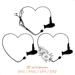 Hair Stylist Svg, Heart Hair Stylist Frame Svg, Hairdresser Svg, Cosmetologist Svg, Hair Salon Svg, Hairstylist Clipart, Salon Svg
