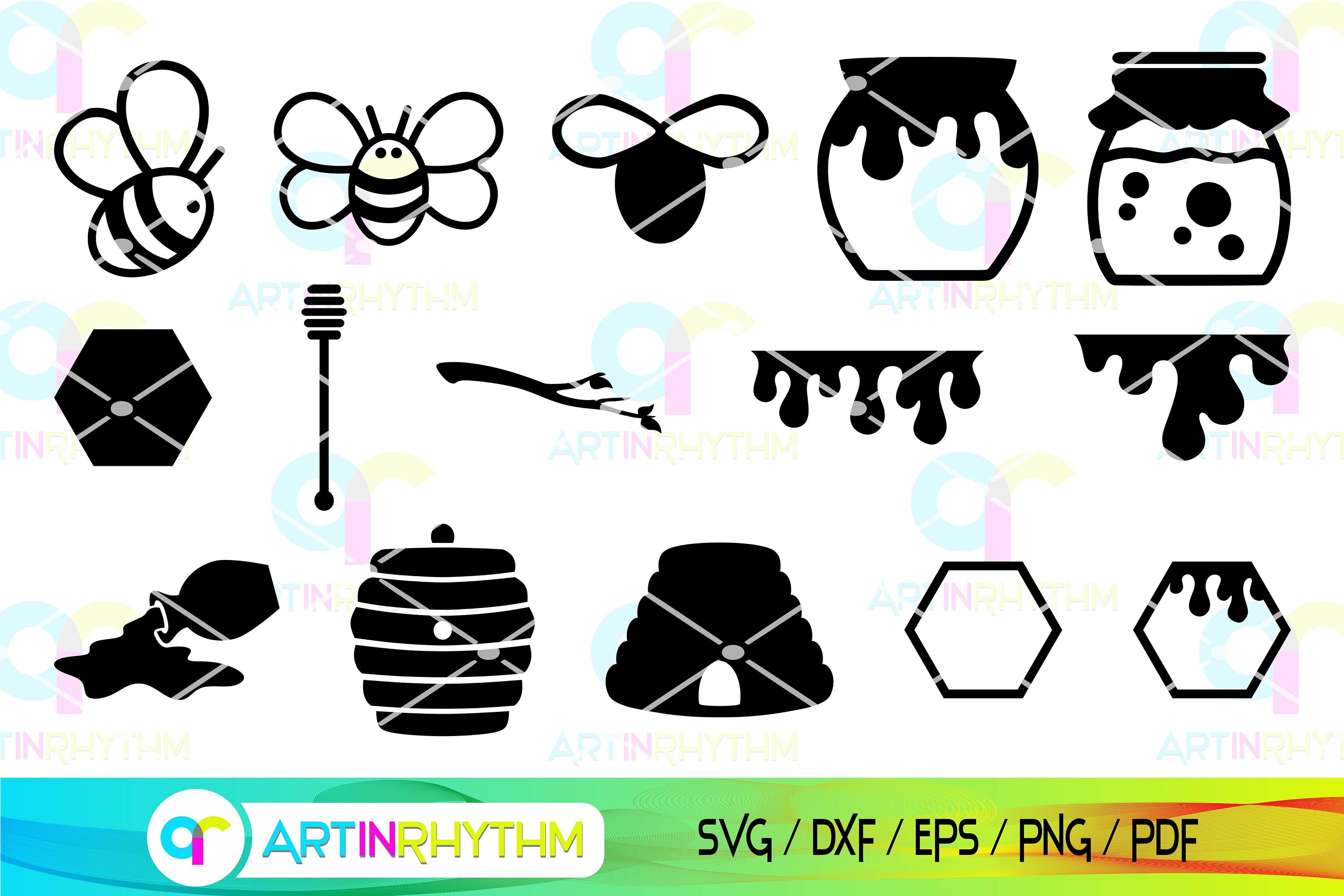Download Bee Svg Bundle Honeycomb Svg Bumble Bee Svg Jar Svg Bee | Etsy