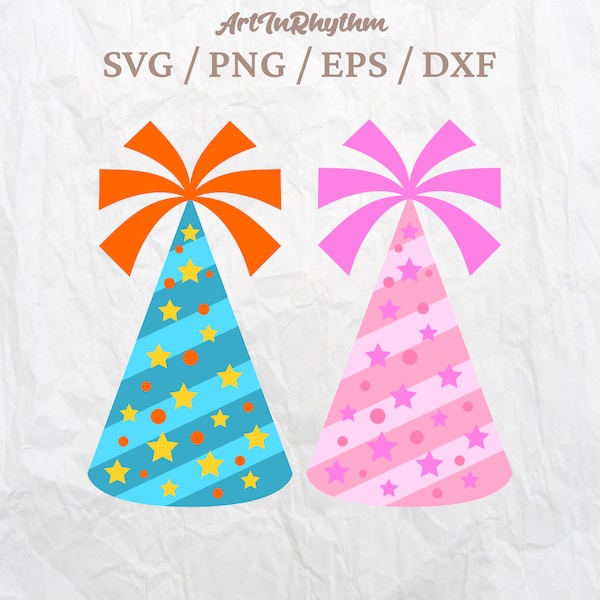 Birthday hats svg, Party hats svg, Party hat clip arts, Birthday svg, Celebration svg, Hat clip arts, Hat svg, Birthday svg Designs