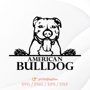 Dog Svg, American Bulldog Svg, Bulldog Svg, Dog Cut File, Pet Svg, Dog Svg File, Animal Svg, Bulldog Cut File, Dog Breed Svg, Dog Lover Svg