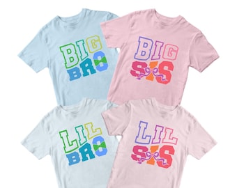 Sibling Matching shirt svg, Big sister svg, Little Sister PNG, Big brother DTF, Little brother sublimation, Lil sis Lil bro Big bro Lil bro