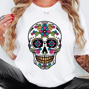 Sugar Skull Svg, Dia de Los Muertos Skeleton Svg, Vibrant Sugar Skull Svg, Skull Svg, Halloween Svg, Mexican Svg, Spooky Mexican Skull Svg