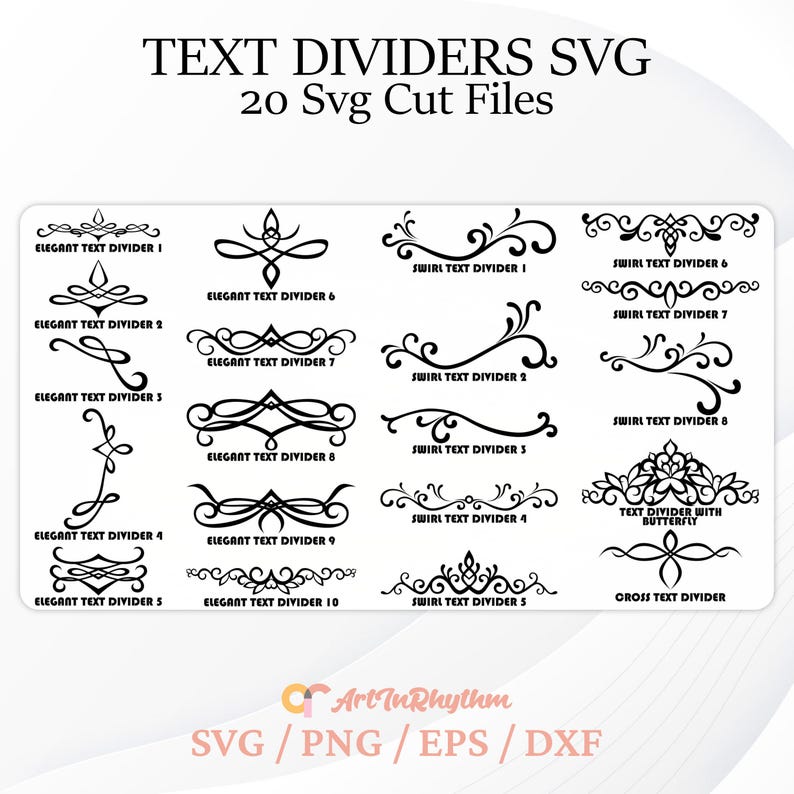 Text Divider Cross Decorative Elements Svg, Text Dividers Svg, Elegant Dividers Svg ...