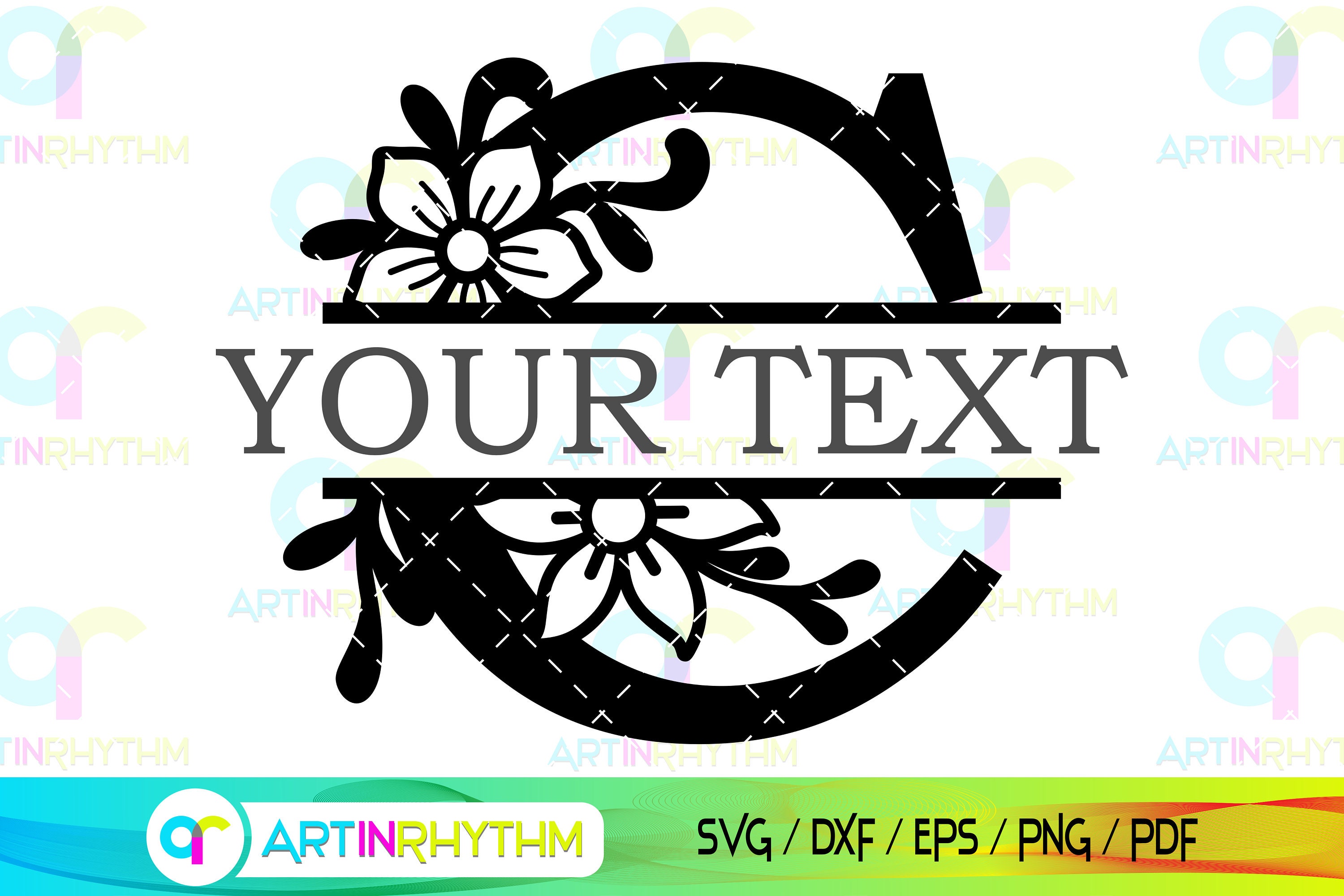 Split Letter C Monogram Svg Letter C Monogram Svg Floral Etsy