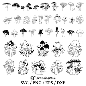 Mushrooms Svg, Mushroom Svg Bundle, Mystical Mushrooms Svg, Mushroom Svg Files, Mushroom Cliparts, Mushroom Cut Files, Magical Mushroom Svg