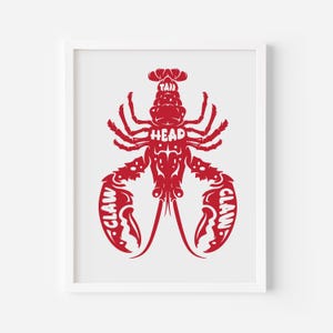 Lobster Butcher meat cut chart svg, Charcuterie Board, Chopping Board, Cutting Board, Kitchen Towel, Laser Engraved svg File, Glow forge svg
