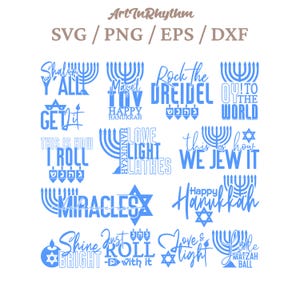Hanoucca dire svg, Hanoucca citations svg, lot de svg chemise de Hanoucca, Hanoucca svg, svg Happy Hanukkah, joyeux jour de Halla, svg de Hanoucca