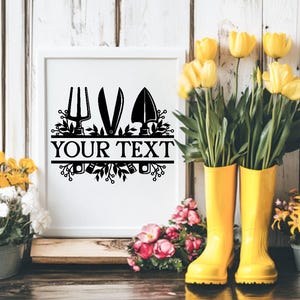 Garden Svg, Garden Split Frame Monogram Svg, Garden Monogram Svg, Farm Svg, Farmhouse Svg, Gardening Svg, Garden Tools Svg, Farm Svg File