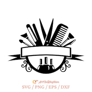Maquillaje Svg, Maquillaje Marco Dividido Svg, Monograma De Peluquería Svg, Monograma De Maquillaje Svg, Cliparts De Maquillaje, Archivos Svg De Maquillaje, Salón De Belleza Svg